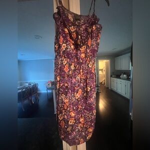 Fire Los Angeles Purple and Orange Floral Maxi Dress